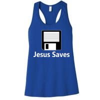 Jesus Saves Floppy Disk Women's Racerback Tank