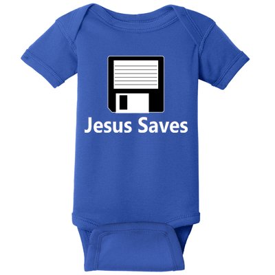 Jesus Saves Floppy Disk Baby Bodysuit