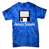 Jesus Saves Floppy Disk Tie-Dye T-Shirt