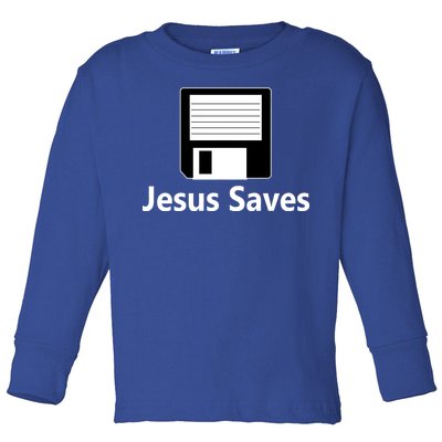 Jesus Saves Floppy Disk Toddler Long Sleeve Shirt