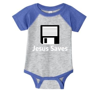 Jesus Saves Floppy Disk Infant Baby Jersey Bodysuit