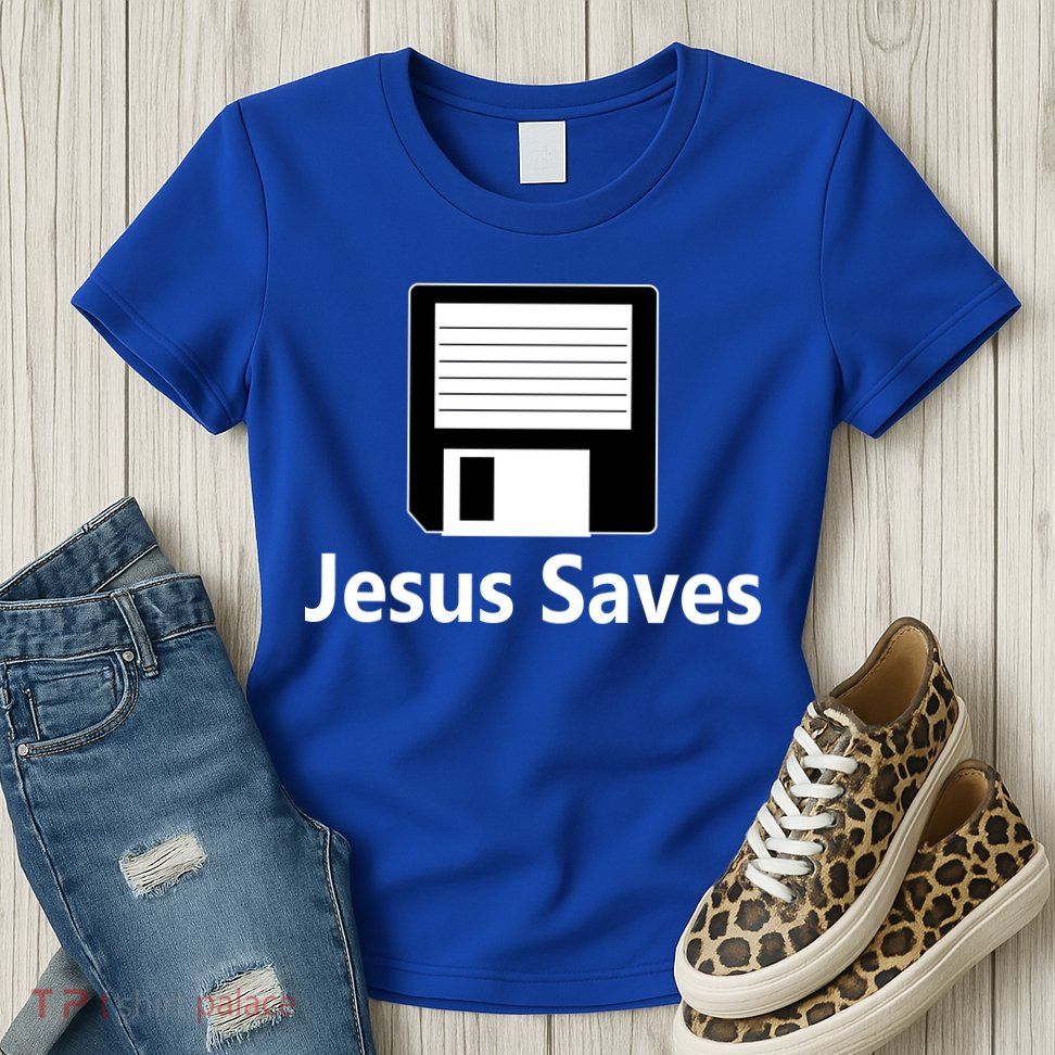 Jesus Saves Floppy Disk Women's T-Shirt