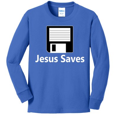 Jesus Saves Floppy Disk Kids Long Sleeve Shirt