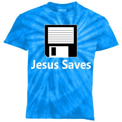 Jesus Saves Floppy Disk Kids Tie-Dye T-Shirt