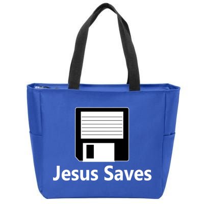 Jesus Saves Floppy Disk Zip Tote Bag