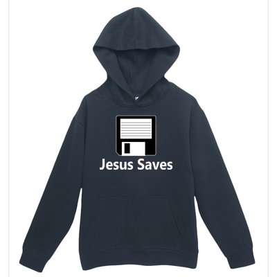 Jesus Saves Floppy Disk Urban Pullover Hoodie