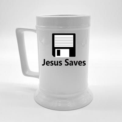 Jesus Saves Floppy Disk Beer Stein