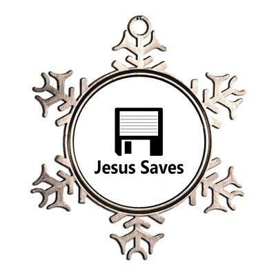 Jesus Saves Floppy Disk Metallic Star Ornament