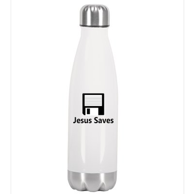 Jesus Saves Floppy Disk Stainless Steel Insulated Water Bottle