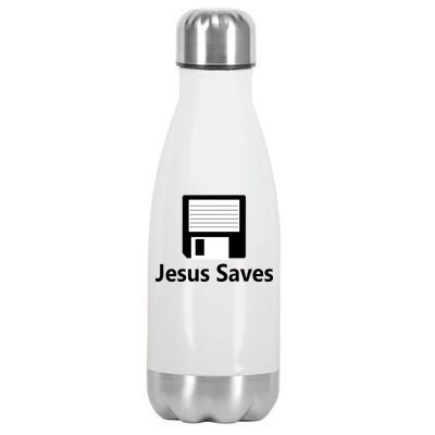 Jesus Saves Floppy Disk Stainless Steel Insulated Water Bottle