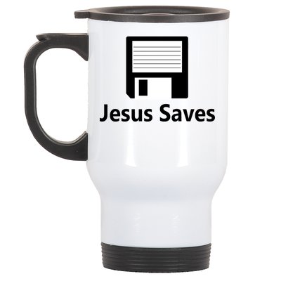 Jesus Saves Floppy Disk Stainless Steel Travel Mug