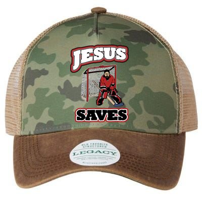 Jesus Saves Hockey Goalie Legacy Tie Dye Trucker Hat