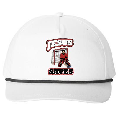 Jesus Saves Hockey Goalie Snapback Five-Panel Rope Hat