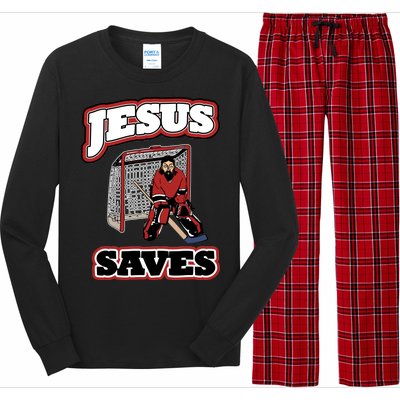 Jesus Saves Hockey Goalie Long Sleeve Pajama Set