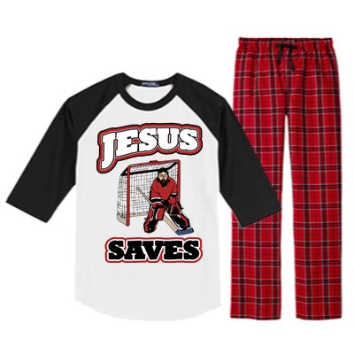 Jesus Saves Hockey Goalie Raglan Sleeve Pajama Set