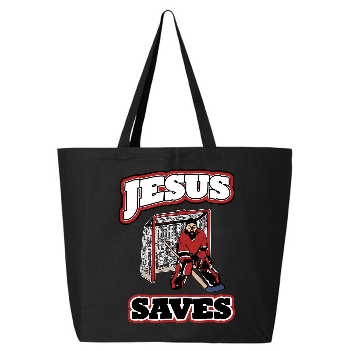 Jesus Saves Hockey Goalie 25L Jumbo Tote