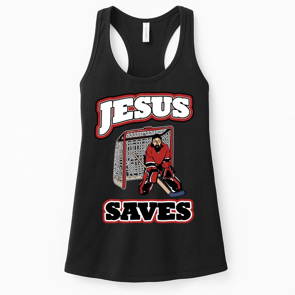 Jesus Saves Hockey Goalie Womens Tank Top