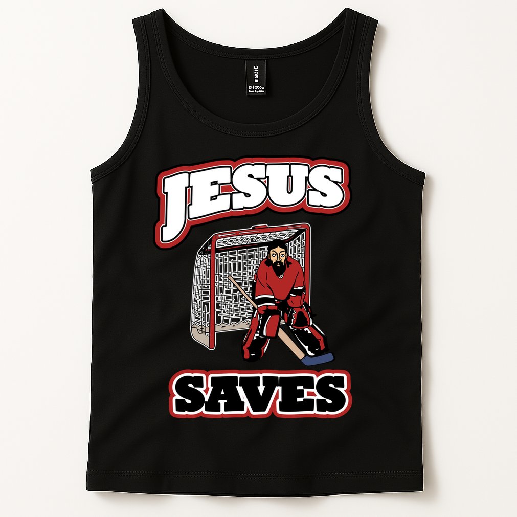 Jesus Saves Hockey Goalie Tank Top