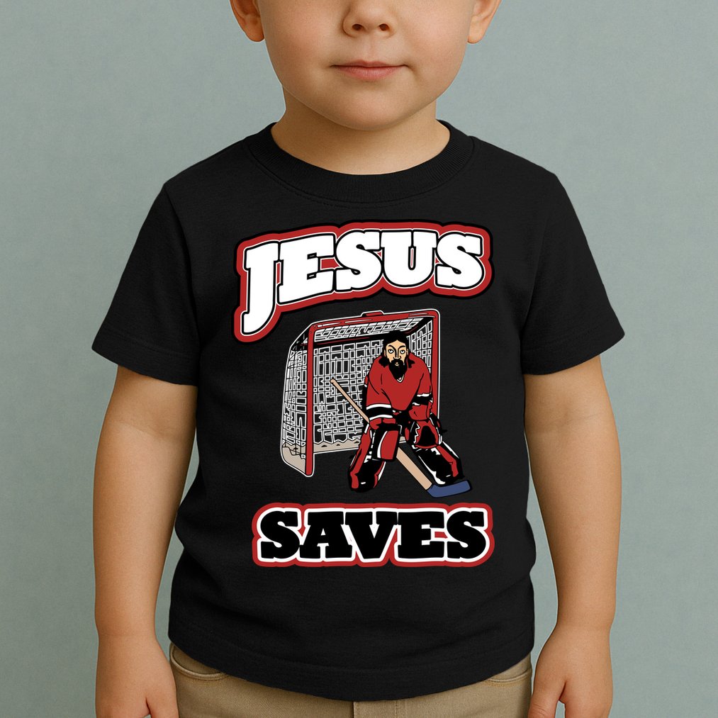 Jesus Saves Hockey Goalie Toddler T-Shirt