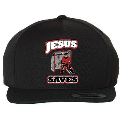 Jesus Saves Hockey Goalie Wool Snapback Cap