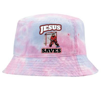 Jesus Saves Hockey Goalie Tie-Dyed Bucket Hat