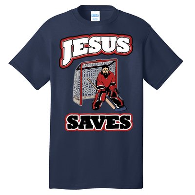 Jesus Saves Hockey Goalie Tall T-Shirt