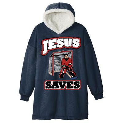 Jesus Saves Hockey Goalie Hooded Wearable Blanket