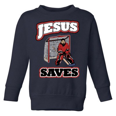 Jesus Saves Hockey Goalie Toddler Sweatshirt