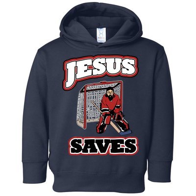 Jesus Saves Hockey Goalie Toddler Hoodie