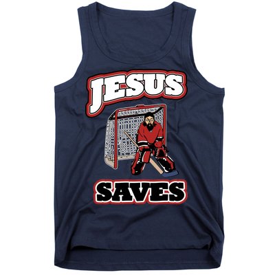 Jesus Saves Hockey Goalie Tank Top