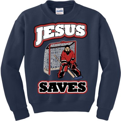 Jesus Saves Hockey Goalie Kids Sweatshirt