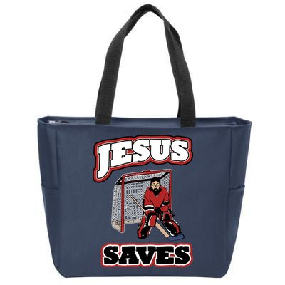 Jesus Saves Hockey Goalie Zip Tote Bag