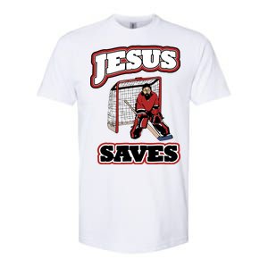 Jesus Saves Hockey Goalie Softstyle CVC T-Shirt