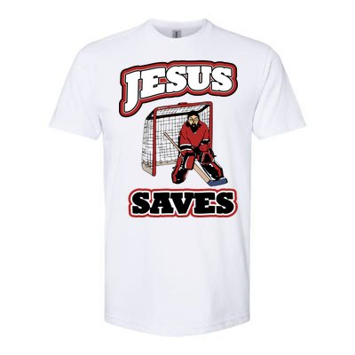 Jesus Saves Hockey Goalie Softstyle CVC T-Shirt