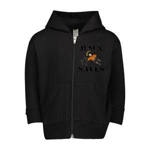 Jesus Saves Soccer Goalie Toddler Zip Fleece Hoodie