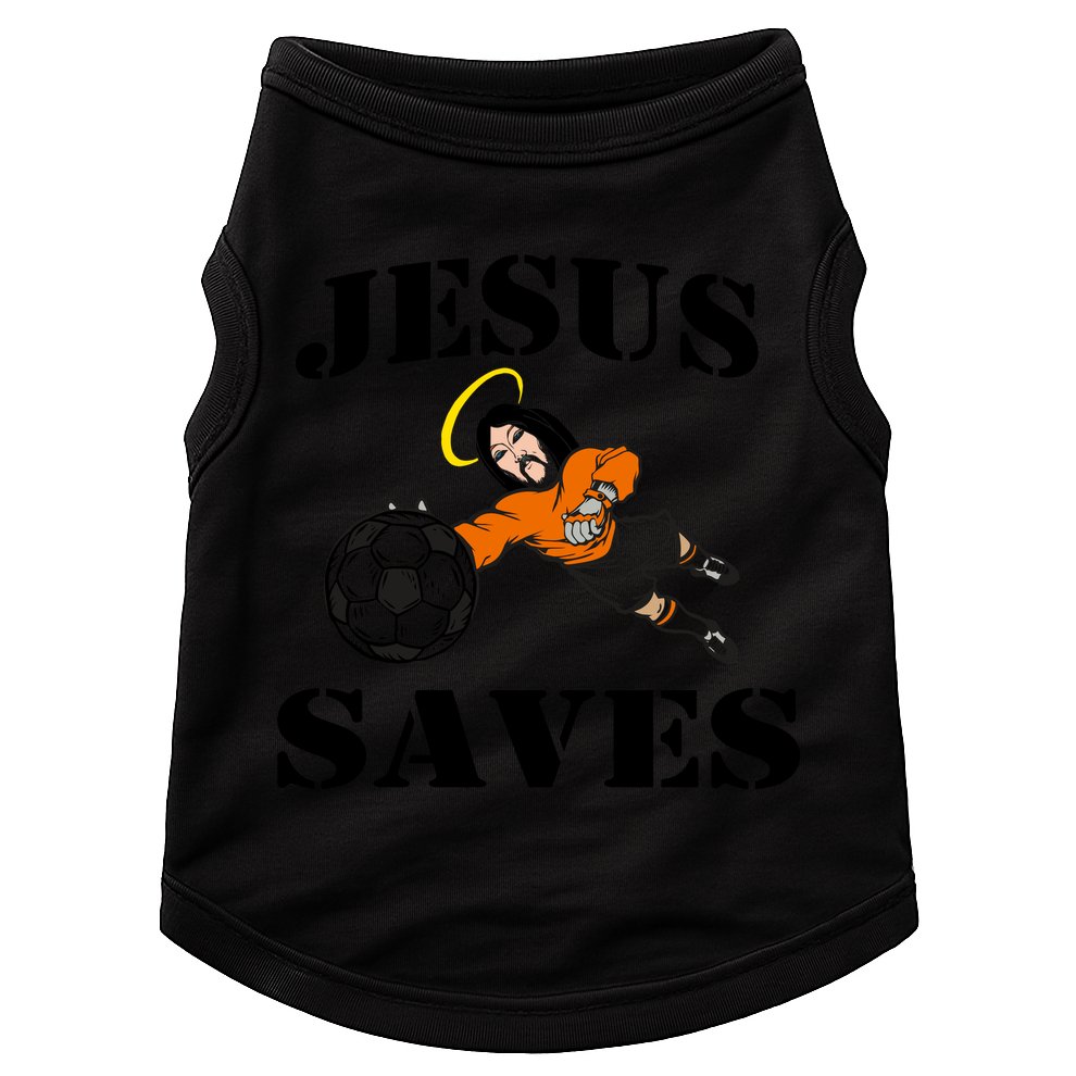 Jesus Saves Soccer Goalie Doggie Tank