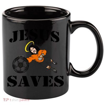 Jesus Saves Soccer Goalie 11oz C Handle Ceramic Mug