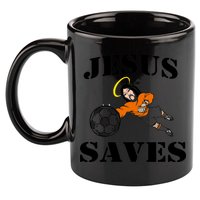 Jesus Saves Soccer Goalie 11oz C Handle Ceramic Mug
