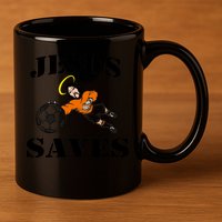Jesus Saves Soccer Goalie 11oz C Handle Ceramic Mug