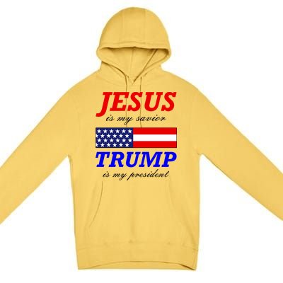 Jesus Savior Trump President Premium Pullover Hoodie