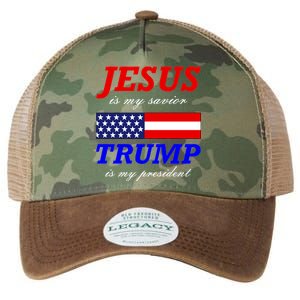 Jesus Savior Trump President Legacy Tie Dye Trucker Hat