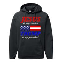 Jesus Savior Trump President Performance Fleece Hoodie