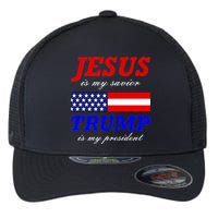 Jesus Savior Trump President Flexfit Unipanel Trucker Cap