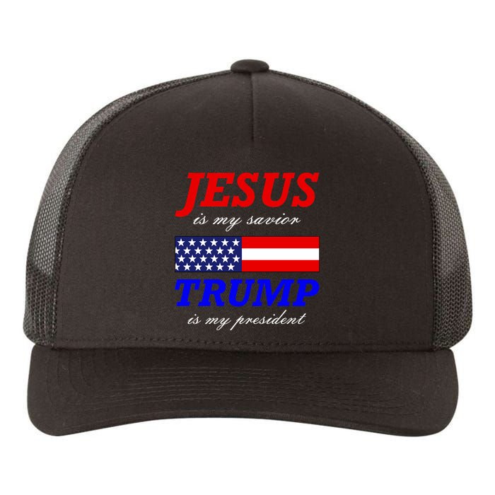 Jesus Savior Trump President Yupoong Adult 5-Panel Trucker Hat