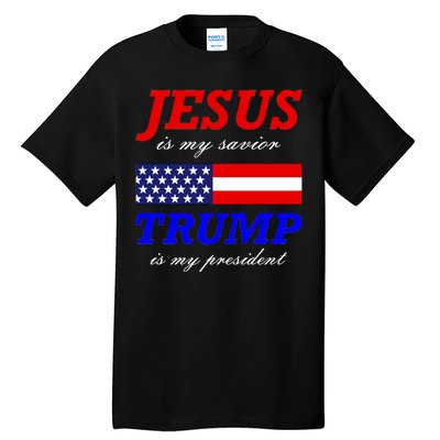 Jesus Savior Trump President Tall T-Shirt