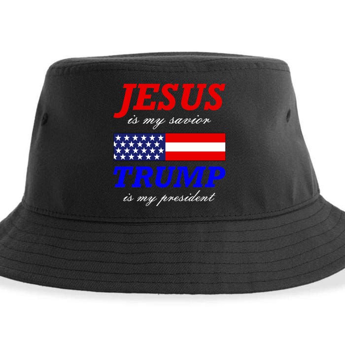 Jesus Savior Trump President Sustainable Bucket Hat