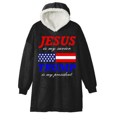 Jesus Savior Trump President Hooded Wearable Blanket