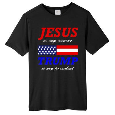 Jesus Savior Trump President Tall Fusion ChromaSoft Performance T-Shirt