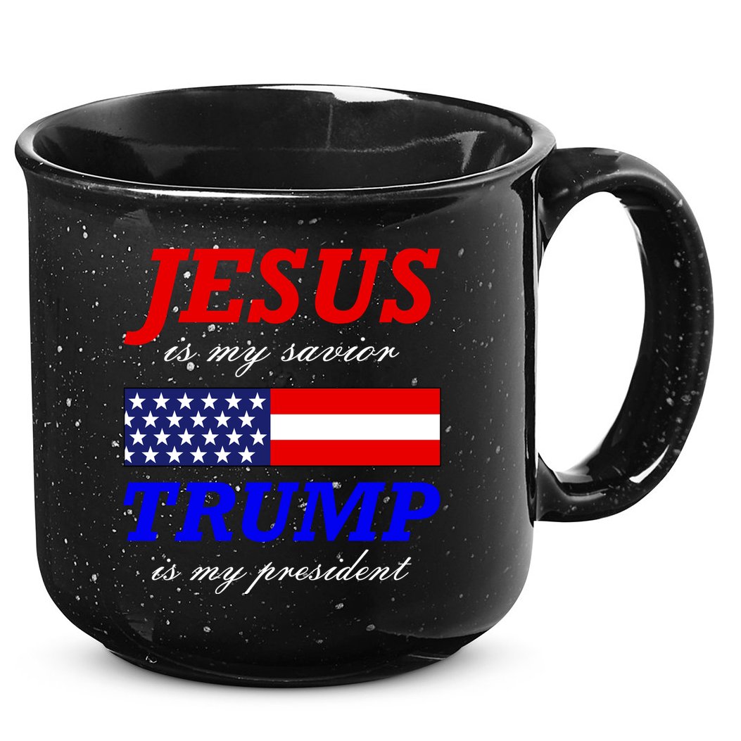 Jesus Savior Trump President 15oz Campfire Ceramic Mug