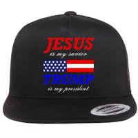 Jesus Savior Trump President Flat Bill Trucker Hat